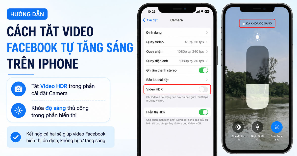 Giao diện cài đặt tắt Video HDR trên iPhone